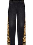 Versace джинсы с панелью Barocco, черный - фото