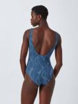 Купальник Palms с вырезом лодочкой John Lewis, Blue - фото 2