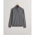 Свитер Gant Superfine Lambswool half zip, серый - фото 3