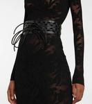 Кожаный ремень с петлей Alaïa, черный - фото 2