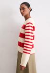 Джемпер Marc O'Polo LONGSLEEVE ROUND NECK STRIPED, Striped Raw Cream/Beige - фото 5