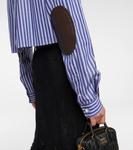 Укороченная рубашка с длинными рукавами Miu Miu, Bleu - фото 5