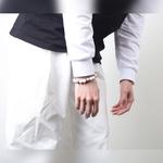 FOUNDIN Браслеты White Turquoise Matte Silver Line Stone Unisex - фото 6