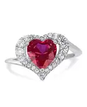 Женское кольцо в форме сердца из стерлингового серебра Macy'S, ruby - фото