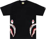 Футболка BAPE Bleached Check Side Shark 'Black', черный - фото