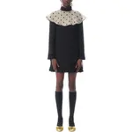 Платье-мини с высоким воротником Crepe Couture Valentino, черный - фото 4