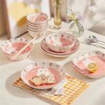 Ceramics Набор керамической посуды Underglaze Painted Strawberry Rabbit, 6 предметов для двоих - фото 3