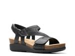 Сандалии Clarks Calenne Carmen Wedge Sandal, Black Leather - фото