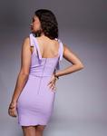 Vesper Petite bengaline облегающее мини-платье с бантом на бретельках сиреневого цвета - фото 4