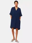 Платье Whistles Melanie Oversized Mini, темно-синий - фото 4