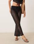 Кружевные пляжные брюки Aray черного цвета - фото 2