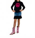 Детский свитер с улыбкой в черно-розовом цвете Rock & Candy - фото