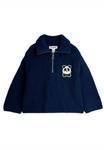 Джемпер Mini Rodini PANDA PATCH CHUNKY HALF ZIP UNISEX, Blue - фото