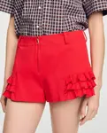 Женские шорты с рюшами Sandro, красный - фото 4