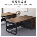 Стол 140 см Chuzhe Office Desk, простой современный комплект стола и стула, рабочий стол для сотрудников, офисный стол для дома, компьютерный стол в спальне [высокий комплект стола и стула] 3 ящика + основание для хранения + Morandi Gray - фото 3