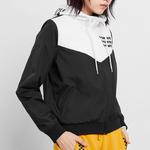 Куртка alphabet logo printing splicing hooded windproof jacket black Vans, черный - фото 4