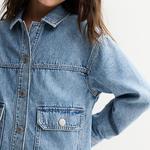 Джинсовая куртка оверсайз для девочек 6-12 лет в размерах regular и plus size So - фото 3