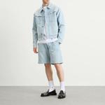 Свободные джинсовые шорты с монограммой Casablanca, синий - фото 4