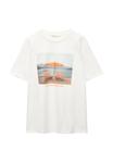 Футболка PULL&BEAR Print T-shirt, White - фото 6