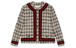 Жакет женский Gucci Check Tweed, черный / бежевый / красный - фото