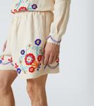 Шорты из льна с бисером Garden Party Bode, Ecru Multi - фото 5