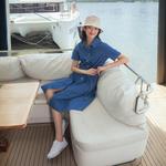 Tommy Hilfiger Женское синее платье с короткими рукавами - фото 6