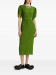 ERDEM платье миди с объемными рукавами, зеленый - фото 2