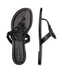 Шлепанцы женские Tory Burch кожаные с логотипом, черный - фото 4