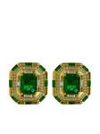 Juwelina Paris серьги-гвоздики Byzantine Octagon, зеленый - фото