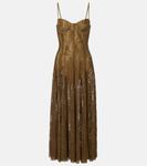 Кружевное платье миди Norma Kamali, Bark - фото