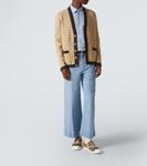 Укороченные широкие джинсовые брюки Valentino, Denim Blu Lav Chiaro - фото 2