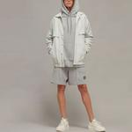 Шорты с лого-патчем в эффекте меланж Y-3, серый - фото 6