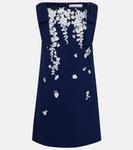 Платье-трапеция с вышитым бантом Carolina Herrera, Midnight Multi - фото