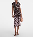 Платье миди с принтом и сборками Dries Van Noten, коричневый - фото 2