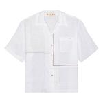 Рубашка Marni Patchwork Linen Shirt Lily White, белый - фото