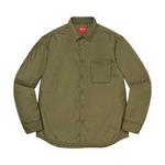 Рубашка Supreme Nylon Filled Shirt Olive, зеленый - фото