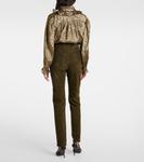 Замшевые узкие брюки Chloé, Biscotti Brown - фото 3