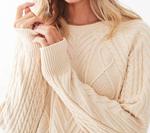 А-силуэт свитер с косами кремового цвета FDJ - фото 3