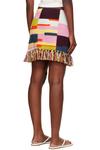 Вязаная мини-юбка с бахромой The Elder Statesman, цвет sunset patchwork - фото 3