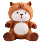 Плюшевая игрушка Transformation Capybara Bear Hug Bear Mocha duck, коричневый - фото