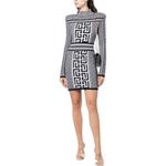 Монограммное вязаное мини-платье BALMAIN, мультиколор - фото 4