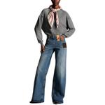 Джинсы женские Louis Vuitton с нашивками, синий - фото 2