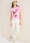 Футболка с принтом mit спереди Cecil, Rosa - фото 2