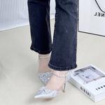 Ainer-cat Ainer cat Slim Heel High Heels Women's Silver - фото 8