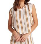 Блузка Boxybutton Down в полоску красного дерева Bella Dahl - фото