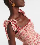 Платье миди Triny в горошек со сборками Poupette St Barth, White Red Alamy - фото 4