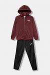 Детский полиэстеровый костюм с капюшоном и молнией B Puma, бордовый - фото