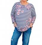 Топ с баской и рукавом 3/4 в мультиколоре Multiples - фото 3