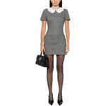 Мини-платье в елочку Self-portrait, серый - фото