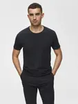 Рубашка с круглым вырезом SELECTED HOMME "Basic T-Shirt", черный - фото